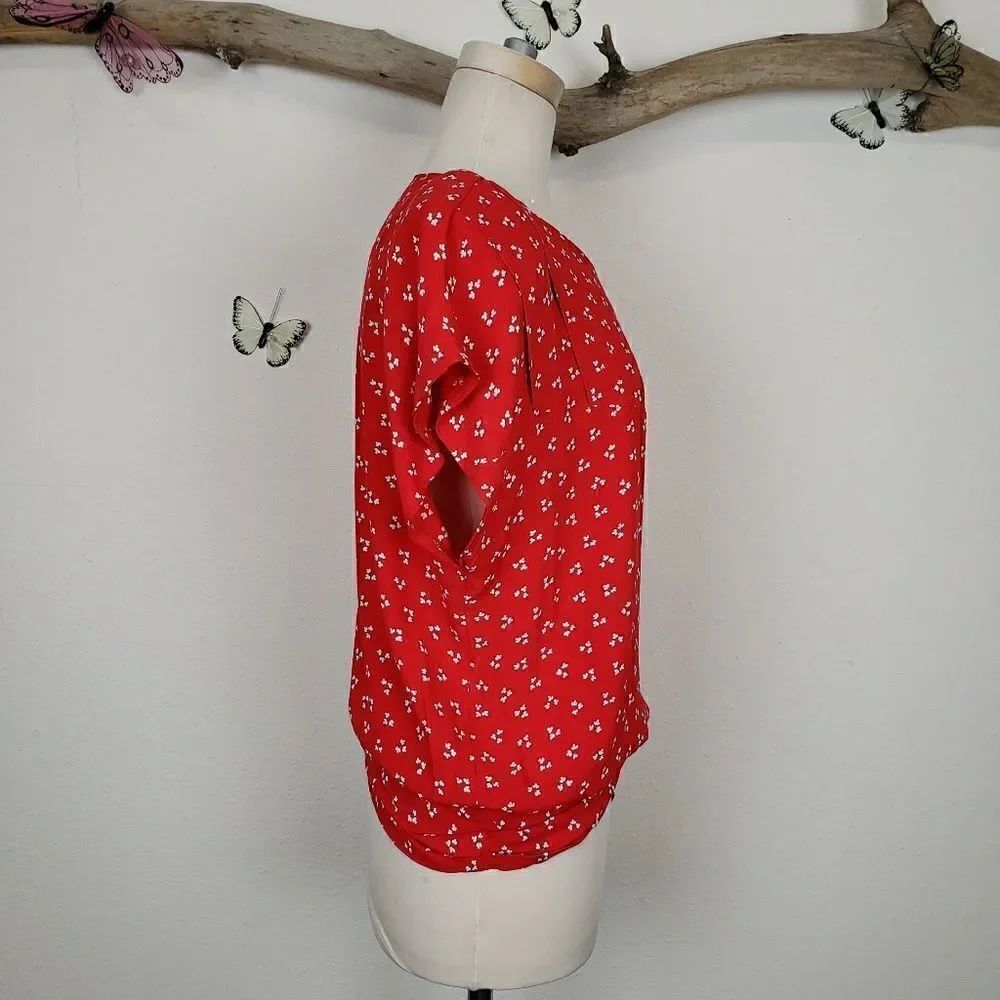 Trend vintage red and white side tie blouse - Picture 4 of 8